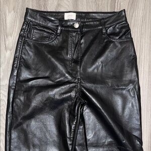 Wilfred Black High-Rise Faux Leather Jeans
